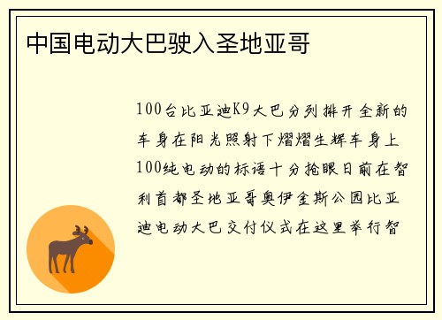 中国电动大巴驶入圣地亚哥